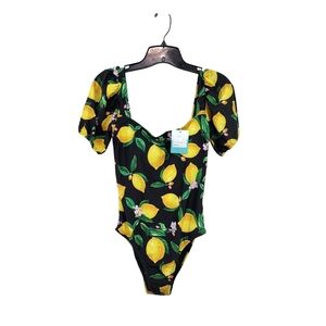 Marina West Women's Swim Salty Air Puff Sleeve One-Piece Swimsuit - S